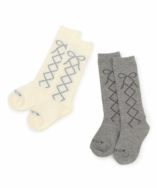 KP / ケーピー ソックス | レースアップ柄 ハイソックス | 詳細3