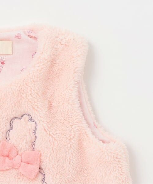 KP / ケーピー ベビー・キッズウエア | mimiちゃん刺しゅう ボアベスト | 詳細3