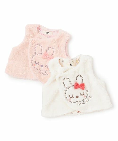 KP / ケーピー ベビー・キッズウエア | mimiちゃん刺しゅう ボアベスト | 詳細7
