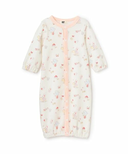 KP / ケーピー ロンパース | mimiちゃん総柄 スムース2WAYドレス（オフ ホワイト）