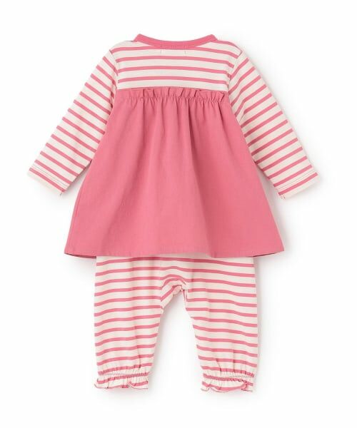 KP / ケーピー ロンパース | mimiちゃんボーダ- セットアップ風 カバーオール | 詳細1