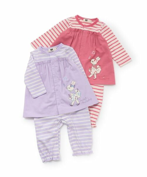 KP / ケーピー ロンパース | mimiちゃんボーダ- セットアップ風 カバーオール | 詳細6