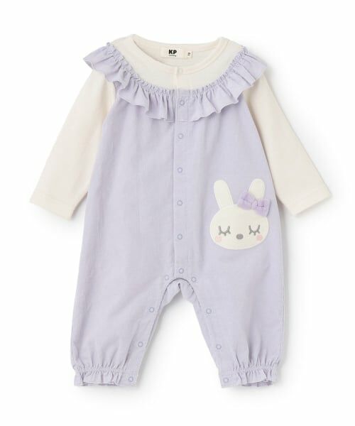 KP / ケーピー ロンパース | mimiちゃんシャツコールフリル カバーオール（ラベンダー）