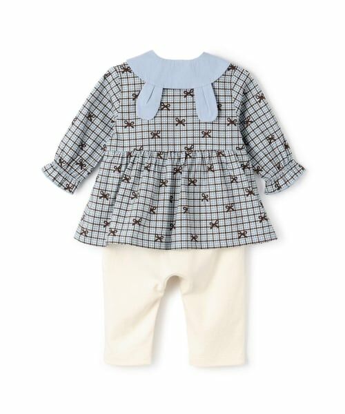 KP / ケーピー ロンパース | リボンチェック×天竺 カバーオール 【別衿付き】 | 詳細1