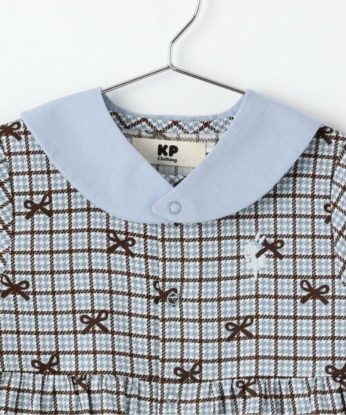 KP / ケーピー ロンパース | リボンチェック×天竺 カバーオール 【別衿付き】 | 詳細2