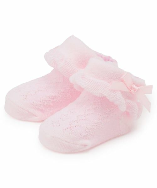 KP / ケーピー ベビー・キッズウエア | リボンつき 折り返しBABYソックス（ピンク）