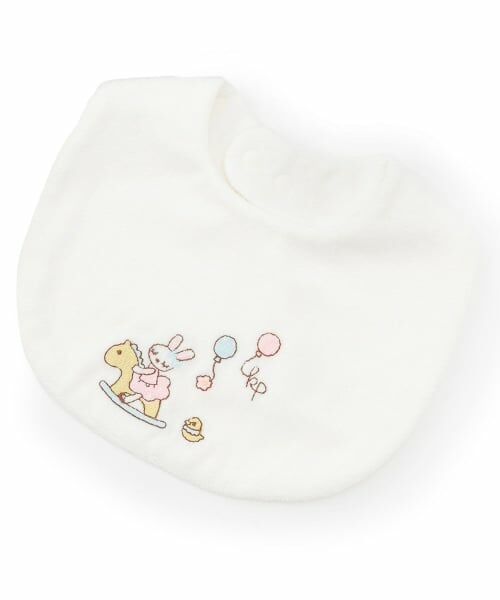 KP / ケーピー スタイ・ビブ | mimiちゃん木馬刺しゅう スタイ（オフ ホワイト）