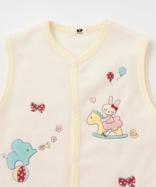 KP / ケーピー ベビー・キッズウエア | mimiちゃん刺シュウ フリーススリーパー | 詳細2