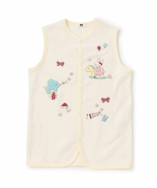 KP / ケーピー ベビー・キッズウエア | mimiちゃん刺シュウ フリーススリーパー（オフ ホワイト）