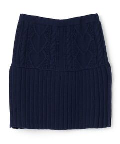 KP / ケーピー ミニ・ひざ丈スカート | ケーブル編 ニットスカート 【ウォッシャブル】