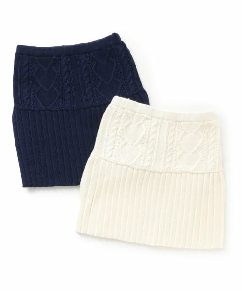 KP / ケーピー ミニ・ひざ丈スカート | ケーブル編 ニットスカート 【ウォッシャブル】 | 詳細6