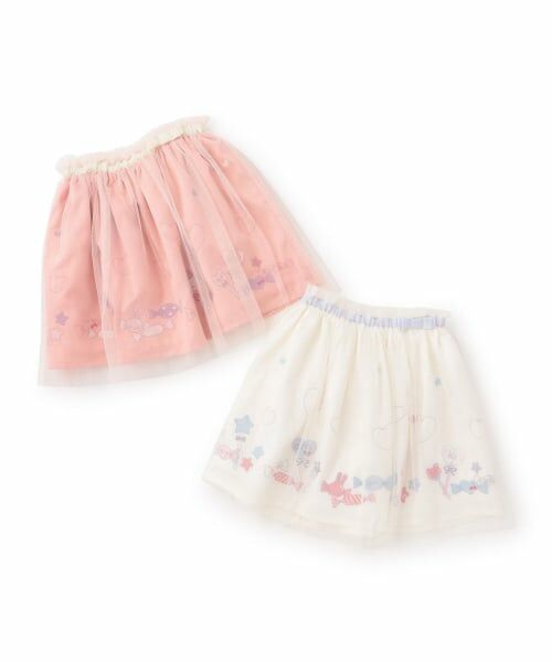 KP / ケーピー ミニ・ひざ丈スカート | mimiちゃん刺しゅう チュール スカート | 詳細7