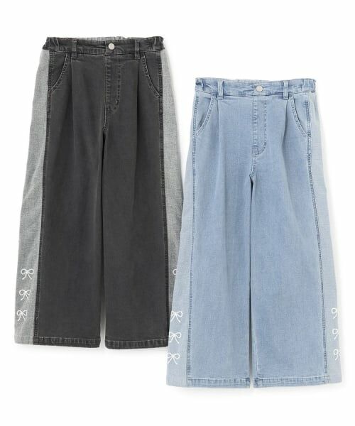 KP / ケーピー その他パンツ | 【trois lapins】 リボン刺シュウ バイカラーデニムパンツ | 詳細8