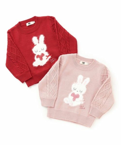 KP / ケーピー ニット・セーター | mimiちゃん 袖ケーブル セーター 【ウォッシャブル】 | 詳細5