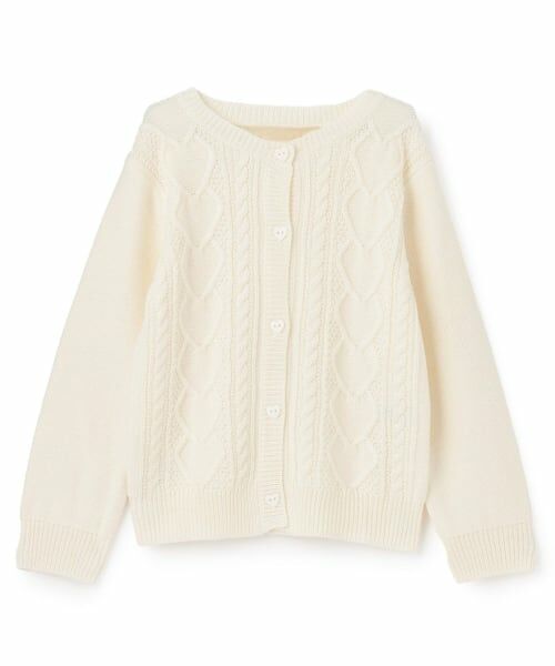 KP / ケーピー カーディガン・ボレロ | ケーブル編 ニットカーディガン 【ウォッシャブル】（オフ ホワイト）
