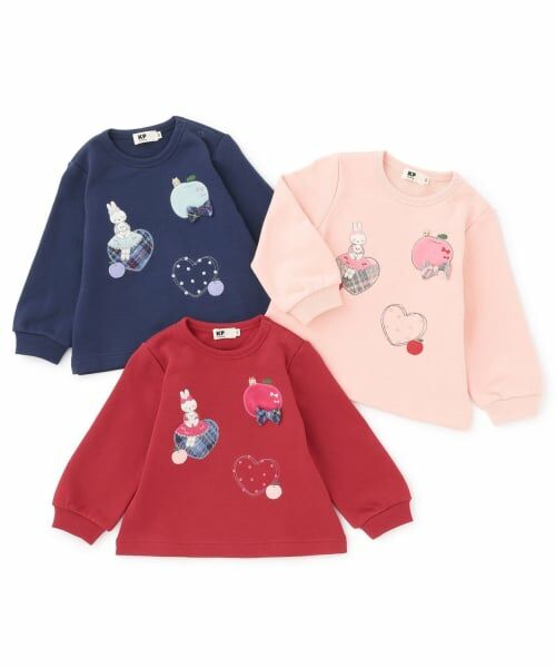 KP / ケーピー スウェット | mimiちゃん&ハートアップリケ 裏毛トレーナー | 詳細7