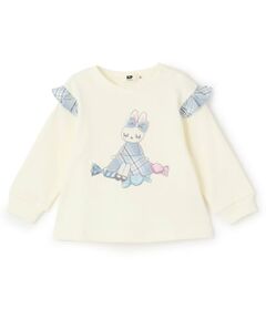 KP / ケーピー スウェット | mimiちゃんアップリケ 肩フリル裏毛トレーナー