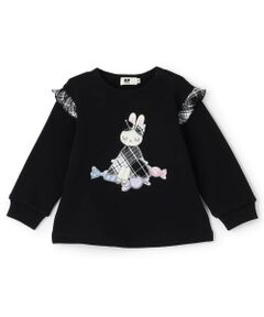 KP / ケーピー スウェット | mimiちゃんアップリケ 肩フリル裏毛トレーナー