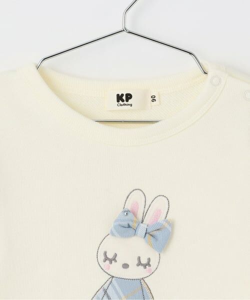 KP / ケーピー スウェット | mimiちゃんアップリケ 肩フリル裏毛トレーナー | 詳細2