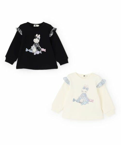 KP / ケーピー スウェット | mimiちゃんアップリケ 肩フリル裏毛トレーナー | 詳細6