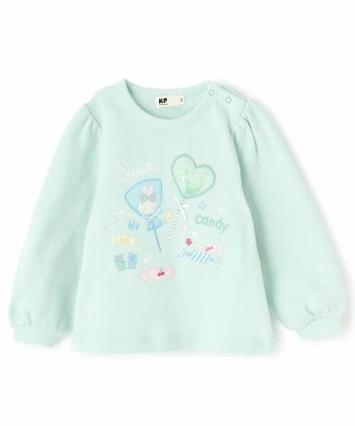 KP / ケーピー スウェット | キャンディ刺しゅう トレーナー 【吸湿発熱】（ミント）
