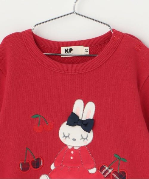 KP / ケーピー スウェット | mimiちゃんアップリケ 先染チェック×裏毛トレーナー | 詳細2