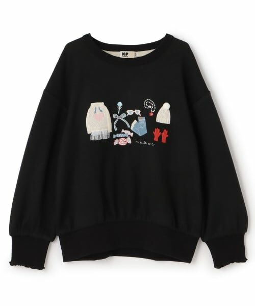 KP / ケーピー スウェット | スムース裏シャギー トレーナー（黒）