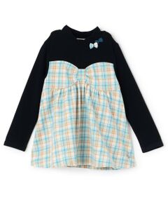 KP / ケーピー その他トップス | 先染チェック×起毛テレコ レイヤード風チュニック