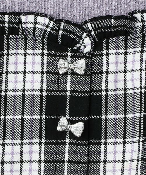 KP / ケーピー Tシャツ | 起毛ランダムテレコ×ラメチェック レイヤード風Ｔシャツ | 詳細3