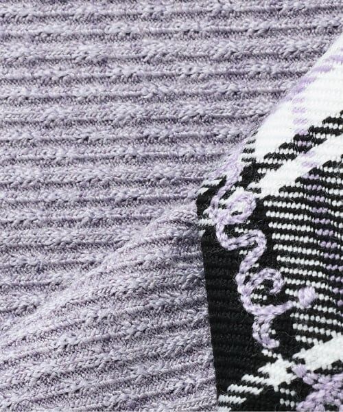 KP / ケーピー Tシャツ | 起毛ランダムテレコ×ラメチェック レイヤード風Ｔシャツ | 詳細6