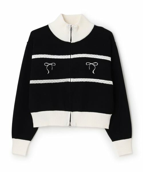 KP / ケーピー カーディガン・ボレロ | 【trois lapins】 Wジップニットカーデ（黒）