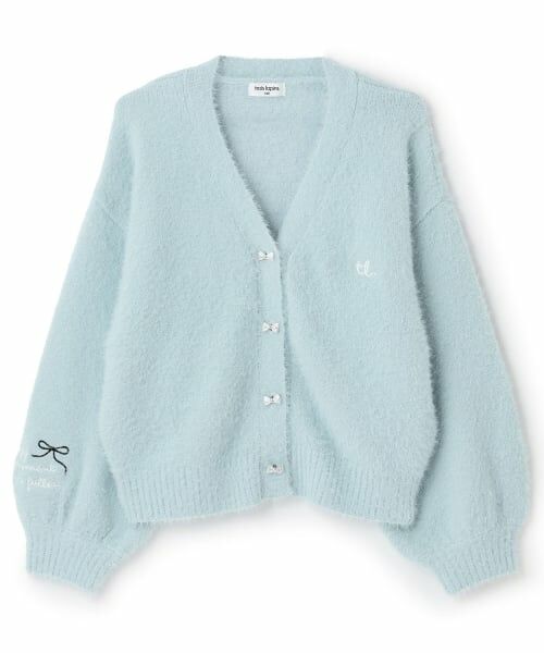 KP / ケーピー カーディガン・ボレロ | 【trois lapins】 シャギーニットVカーデ（サックス）