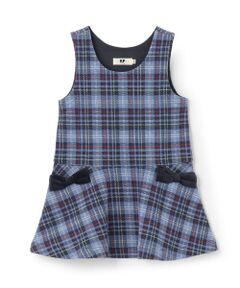 KP / ケーピー ミニ丈・ひざ丈ワンピース | Wジャカードチェック ジャンパースカート