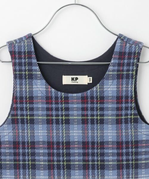 KP / ケーピー ミニ丈・ひざ丈ワンピース | Wジャカードチェック ジャンパースカート | 詳細2