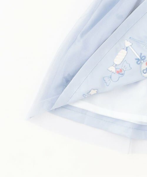 KP / ケーピー ミニ丈・ひざ丈ワンピース | mimiちゃん刺しゅう ラメテレコ×チュール ワンピース | 詳細6