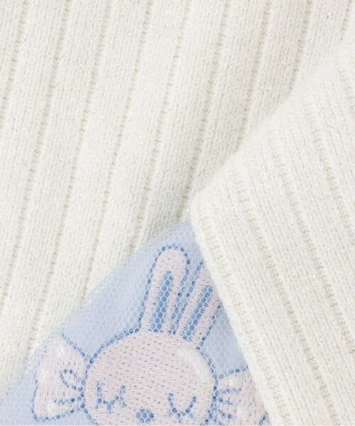 KP / ケーピー ミニ丈・ひざ丈ワンピース | mimiちゃん刺しゅう ラメテレコ×チュール ワンピース | 詳細7