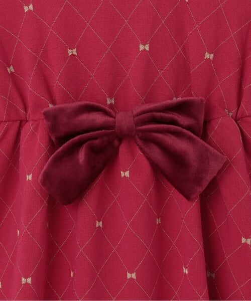 KP / ケーピー ミニ丈・ひざ丈ワンピース | リボンチェックラメジャカード×テレコ ワンピース | 詳細7