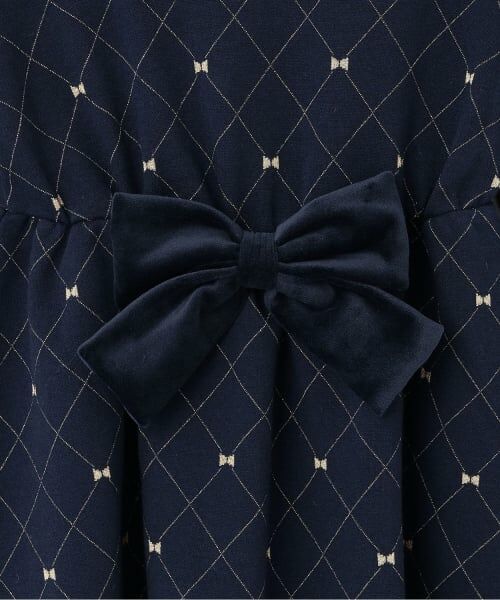 KP / ケーピー ミニ丈・ひざ丈ワンピース | リボンチェックラメジャカード×テレコ ワンピース | 詳細8