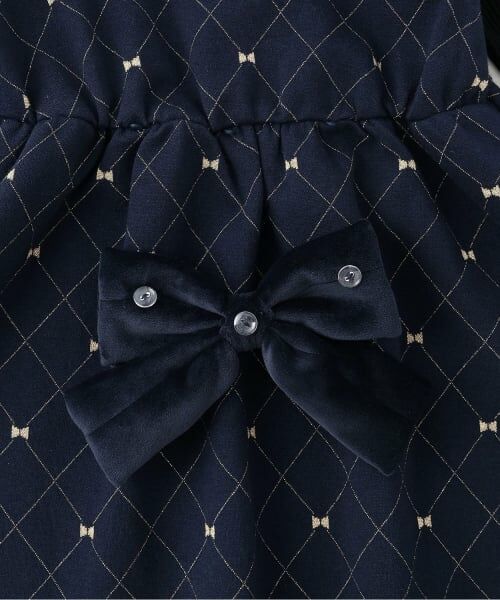 KP / ケーピー ミニ丈・ひざ丈ワンピース | リボンチェックラメジャカード×テレコ ワンピース | 詳細9