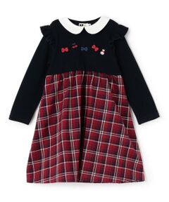 KP / ケーピー ミニ丈・ひざ丈ワンピース | 先染チェック×起毛テレコ ワンピース