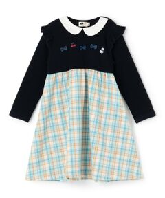 KP / ケーピー ミニ丈・ひざ丈ワンピース | 先染チェック×起毛テレコ ワンピース