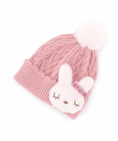 KP / ケーピー ニットキャップ | mimiちゃん ニットフード（ピンク）