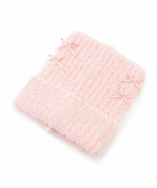 KP / ケーピー ニットキャップ | ループヤーン ニットフード（ライト ピンク）