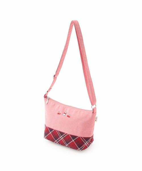 KP / ケーピー ショルダーバッグ | 先染チェック×ダンガリー ショルダーバッグ（赤）