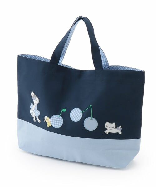 KP / ケーピー トートバッグ | レッスンバッグ 【裏地付き】（紺）