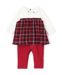 KP / ケーピー ロンパース | 先染チェック レイヤード風カバーオール