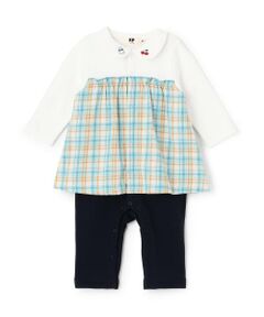 KP / ケーピー ロンパース | 先染チェック レイヤード風カバーオール