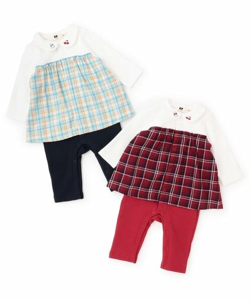 KP / ケーピー ロンパース | 先染チェック レイヤード風カバーオール | 詳細8