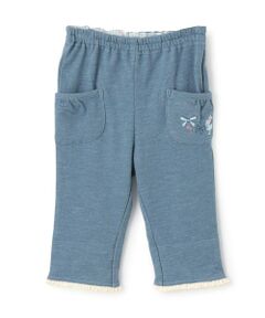 KP / ケーピー その他パンツ | デニム風ニットツイル 裾折り返しパンツ 7分丈