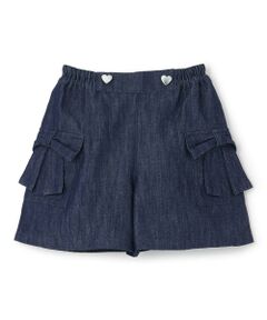 KP / ケーピー ショート・ハーフ・半端丈パンツ | リボンポケット デニム キュロット